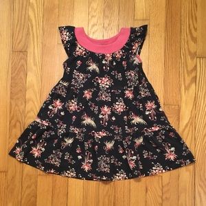 Tea Collection Vatican Gardens Twirl Dress Tiered Floral Navy Pink Size 5
